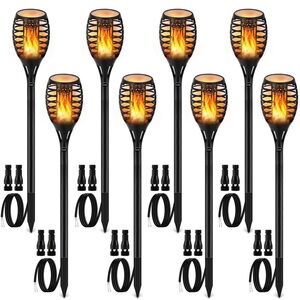 LUYE Low Voltage Torch Landscape Lights Wired Flickering Flames  12v (8Pack)